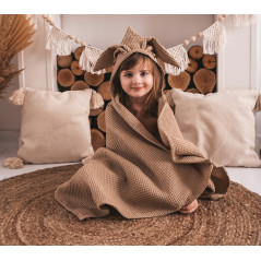 Ręczniczek z kapturkiem wafel bunny 70x140 cm Cappuccino / Baby Matex