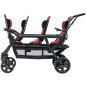 Wózek spacerowy do żłobka Lidoo Revers Red 6-osobowy / Familidoo Wózek spacerowy do żłobka Lidoo Revers Red 6-osobowy / Familidoo