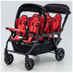 Wózek spacerowy do żłobka Lidoo Revers Red 6-osobowy / Familidoo