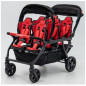 Wózek spacerowy do żłobka Lidoo Revers Red 6-osobowy / Familidoo Wózek spacerowy do żłobka Lidoo Revers Red 6-osobowy / Familidoo