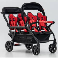 Wózek spacerowy do żłobka Lidoo Revers Red 6-osobowy / Familidoo