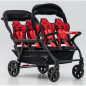 Wózek spacerowy do żłobka Lidoo Revers Red 6-osobowy / Familidoo Wózek spacerowy do żłobka Lidoo Revers Red 6-osobowy / Familidoo