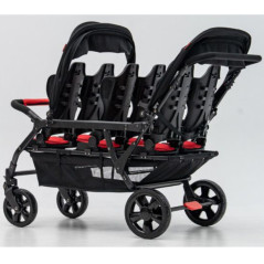 Wózek spacerowy do żłobka Lidoo Revers Red 6-osobowy / Familidoo