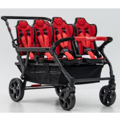 Wózek spacerowy do żłobka Lidoo Revers Red 6-osobowy / Familidoo
