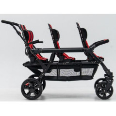 Wózek spacerowy do żłobka Lidoo Revers Red 6-osobowy / Familidoo