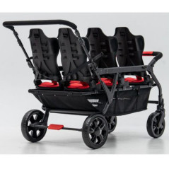 Wózek spacerowy do żłobka Lidoo Revers Red 6-osobowy / Familidoo