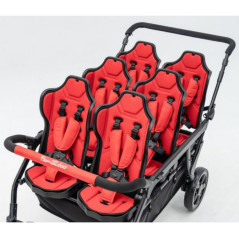 Wózek spacerowy do żłobka Lidoo Revers Red 6-osobowy / Familidoo