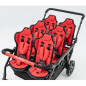Wózek spacerowy do żłobka Lidoo Revers Red 6-osobowy / Familidoo Wózek spacerowy do żłobka Lidoo Revers Red 6-osobowy / Familidoo