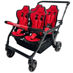 Wózek spacerowy do żłobka Lidoo Revers Red 4-osobowy / Familidoo