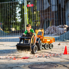 Traktor na pedały Case IH Backhoe z łyżką i koparką / Falk