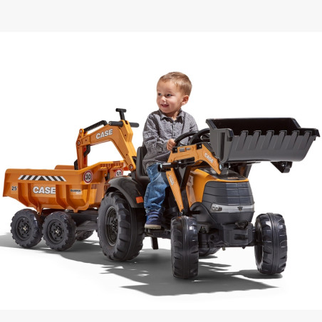 Traktor na pedały Case IH Backhoe z łyżką i koparką / Falk