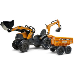 Traktor na pedały Case IH Backhoe z łyżką i koparką / Falk
