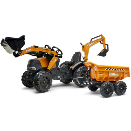 Traktor na pedały Case IH Backhoe z łyżką i koparką / Falk