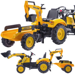 Traktor na pedały Komatsu z łyżką i koparką / Falk