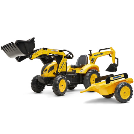 Traktor na pedały Komatsu z łyżką i koparką / Falk