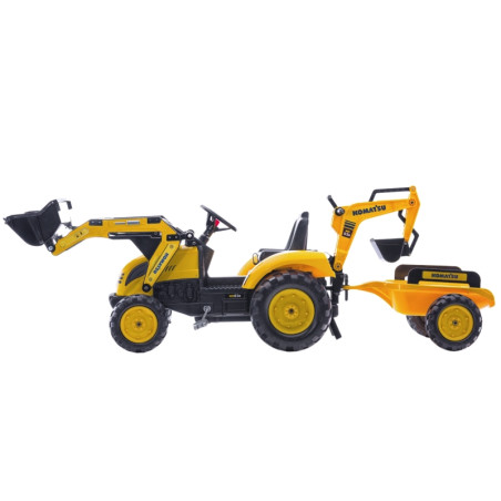 Traktor na pedały Komatsu z łyżką i koparką / Falk