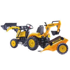 Traktor na pedały Komatsu z łyżką i koparką / Falk