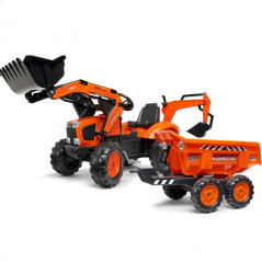 Traktor na pedały Kubota z łyżką i koparką / Falk