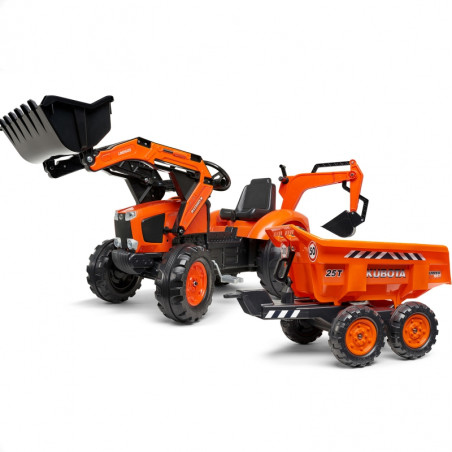 Traktor na pedały Kubota z łyżką i koparką / Falk