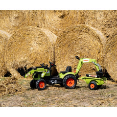 Traktor na pedały CLAAS Arion Backhoe z łyżką i koparką / Falk