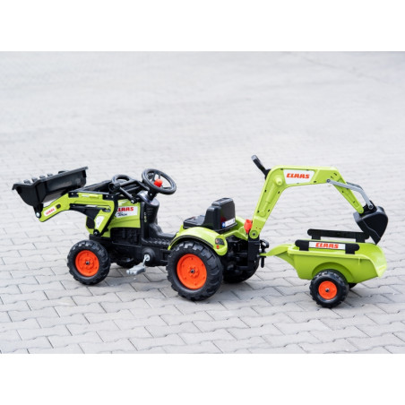 Traktor na pedały CLAAS Arion Backhoe z łyżką i koparką / Falk