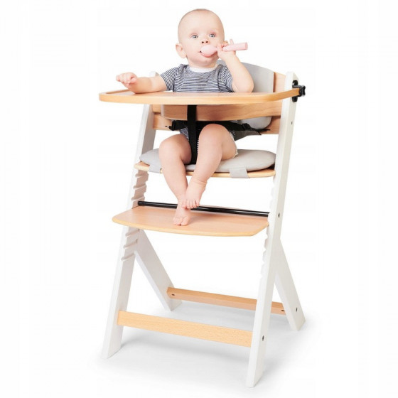 Krzesełko do karmienia Enock White + poduszka / Kinderkraft
