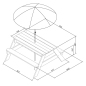 Stolik piknikowy z ławeczkami i parasolem Nick / Axi Stolik piknikowy z ławeczkami i parasolem Nick / Axi