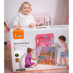 Domek dla lalek 3-piętrowy z wyposażeniem / Viga