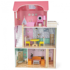 Domek dla lalek 3-piętrowy z wyposażeniem / Viga