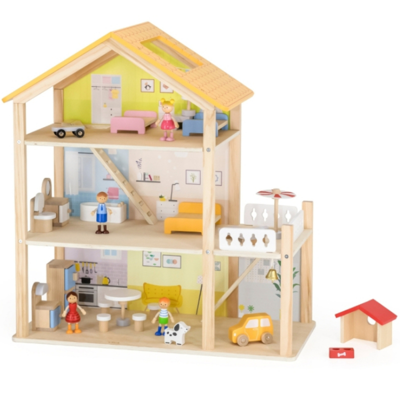 Domek dla lalek z laleczkami i akcesoriami / Viga