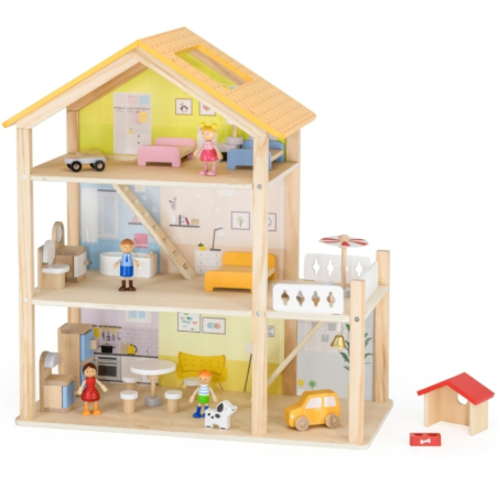 Domek dla lalek z laleczkami i akcesoriami / Viga