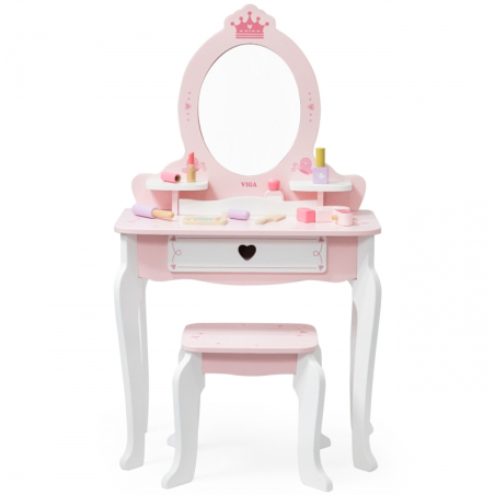 Toaletka z lustrem i krzesełkiem + akcesoria / Viga