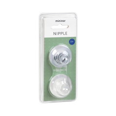 Uniwersalny silikonowy smoczek do butelki 2 szt. 9m+ / Mininor