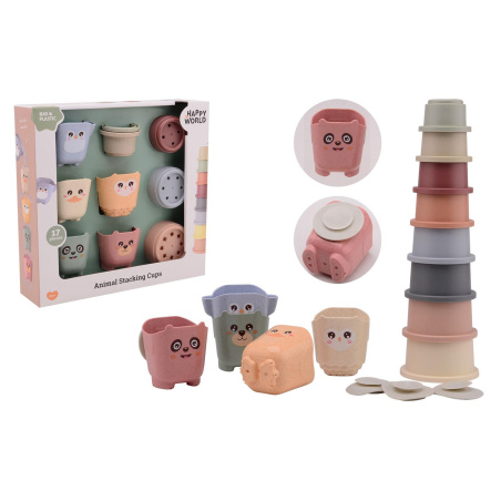 Wieża kubków i wiaderek HappyWorld 17 szt. / Joueco