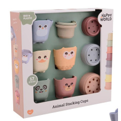 Wieża kubków i wiaderek HappyWorld 17 szt. / Joueco