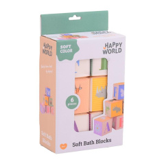 Miękkie kostki edukacyjne do kąpieli Happy World 6 szt. / Joueco