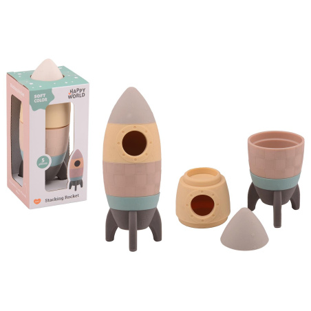 Rakieta do układania w wieżę Happy World 6 el. / Joueco