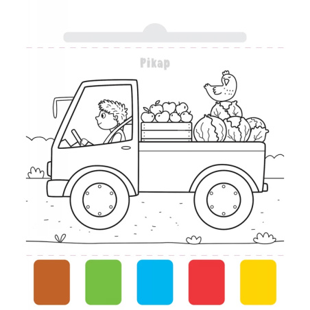 Malowanka Użyj wody, zbudź kolory! Farbki i pędzelek. Na wsi / Aksjomat