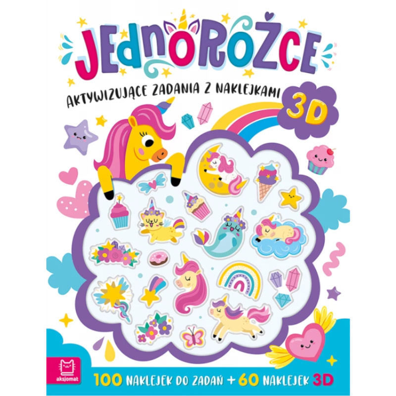 Aktywizujące zadania z naklejkami 3D Jednorożce / Aksjomat