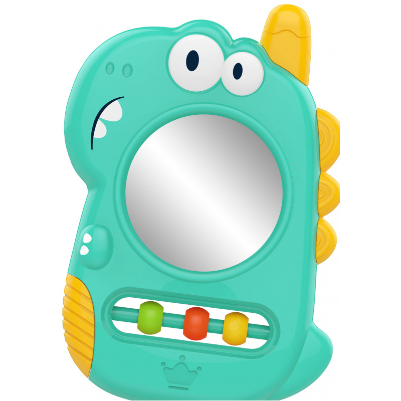 Gryzak sensoryczny Dino z grzchotką i lusterkiem / Woopie