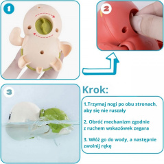 Nakręcany pływający żółwik brązowy / Woopie