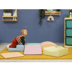 Zestaw miękkich modułów pastelowych Little Crawler 7 el. / Iglu