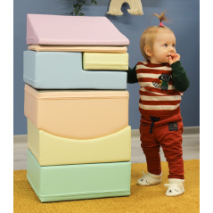 Zestaw miękkich modułów pastelowych Little Crawler 7 el. / Iglu