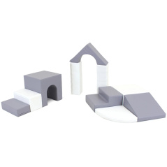 Zestaw miękkich modułów biało-szarych Little Crawler 10 el. / Iglu