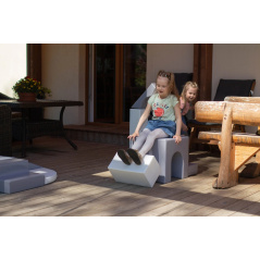 Zestaw miękkich modułów biało-szarych Little Crawler 10 el. / Iglu