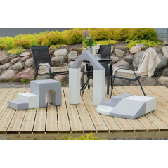 Zestaw miękkich modułów biało-szarych Little Crawler 10 el. / Iglu