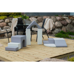 Zestaw miękkich modułów biało-szarych Little Crawler 10 el. / Iglu