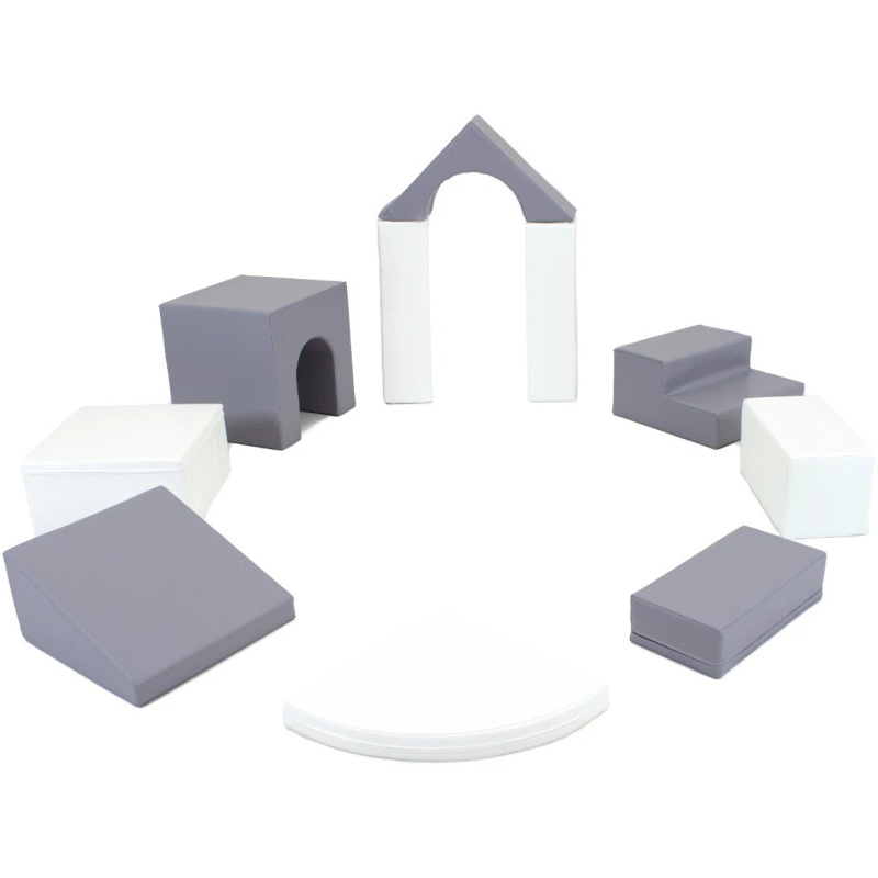 Zestaw miękkich modułów biało-szarych Little Crawler 10 el. / Iglu