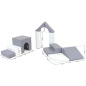 Zestaw miękkich modułów biało-szarych Little Crawler 10 el. / Iglu
