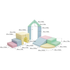 Zestaw miękkich modułów pastelowych Little Crawler 10 el. / Iglu